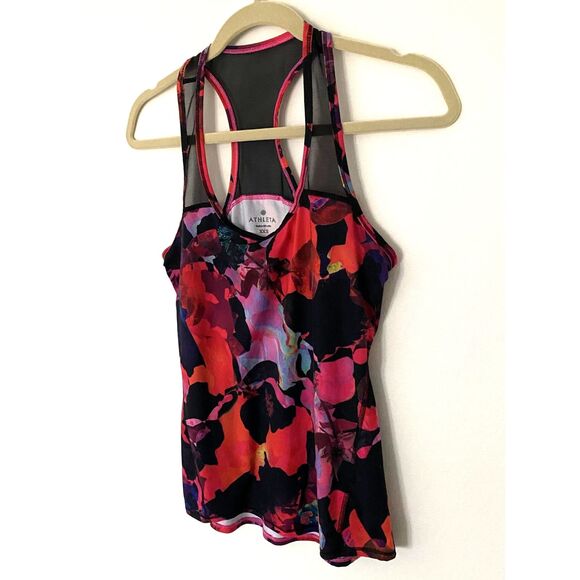 Athleta Chi Mesh Floral Racerback Tank Top Lightweight Stretchy Activewear XXS - Picture 9 of 9